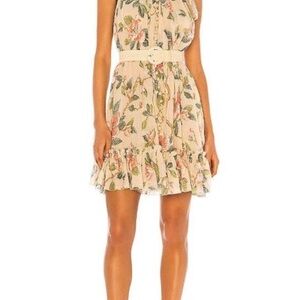 Zimmermann Kirra Shirt Halter Dress in Peach Magnolia